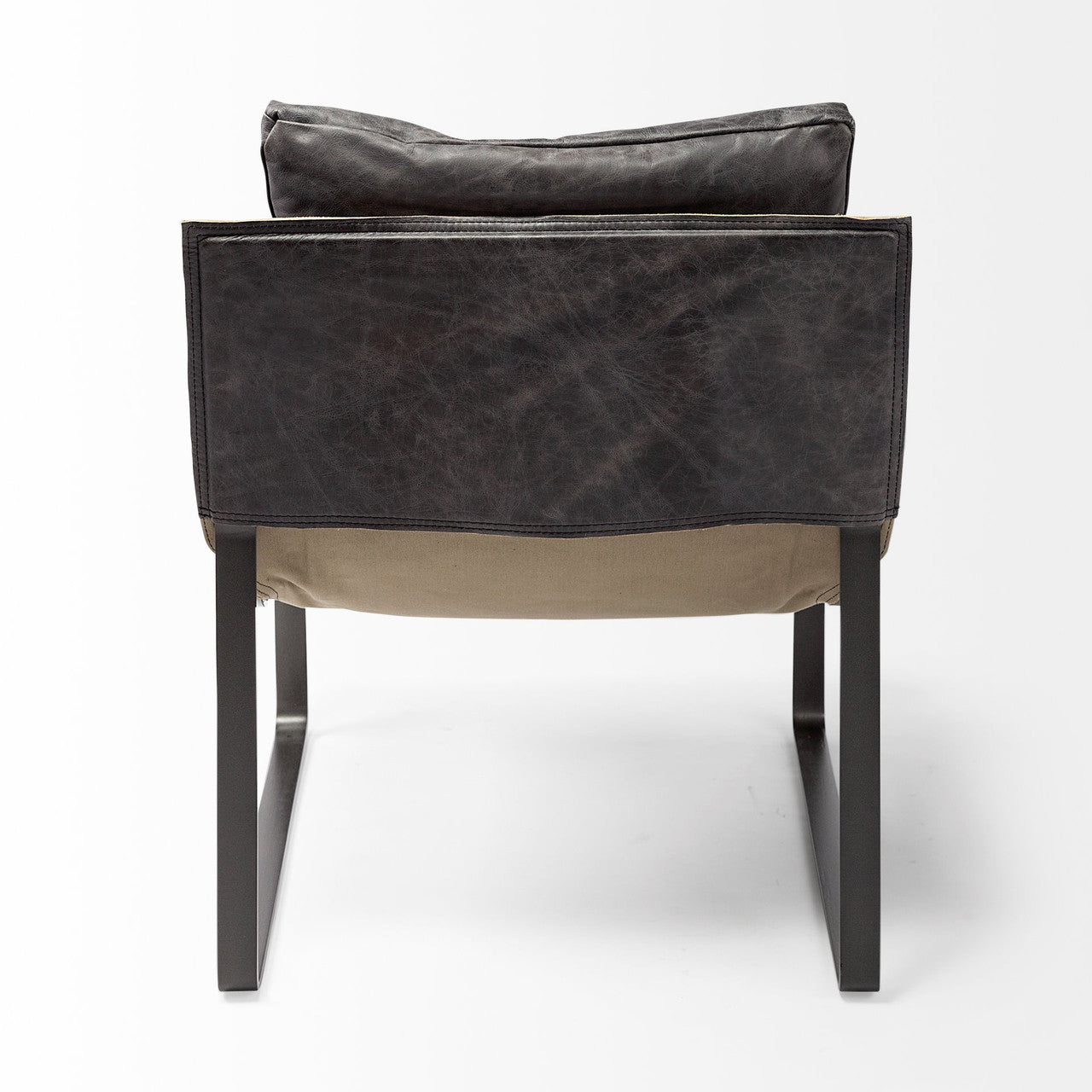 Hornet II Black Leather Body Metal Frame Accent Chair