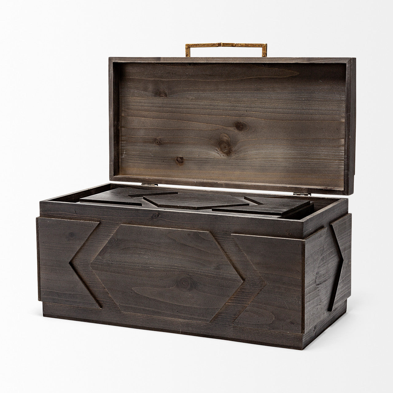 Cassia Set of 2 Brown Wooden Boxes