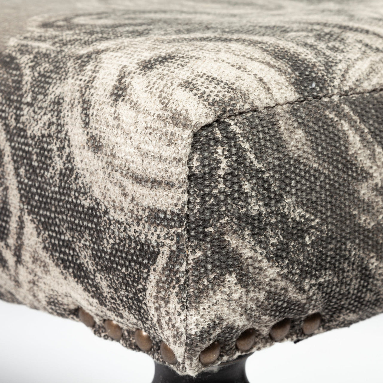 Alhambra 55L x 14W Upholstered Gray Seat W/Black Wood Legs Accent Bench