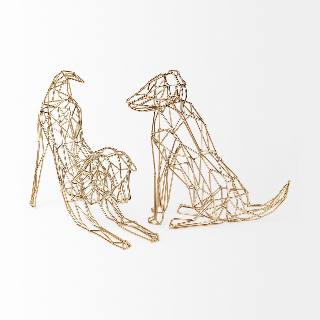 Frankie II 13L x 6W Gold Wire Framed Dog Shaped Decor