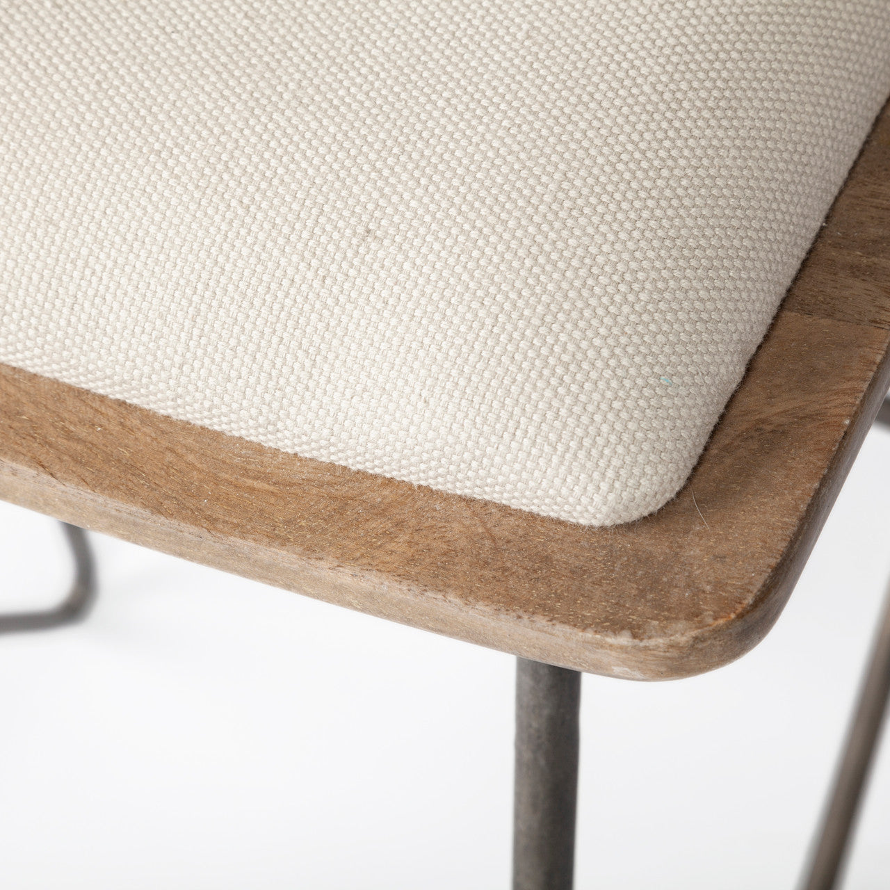 Katniss 30" Total Height Cream Fabric Seat Gold Metal Frame Bar Stool