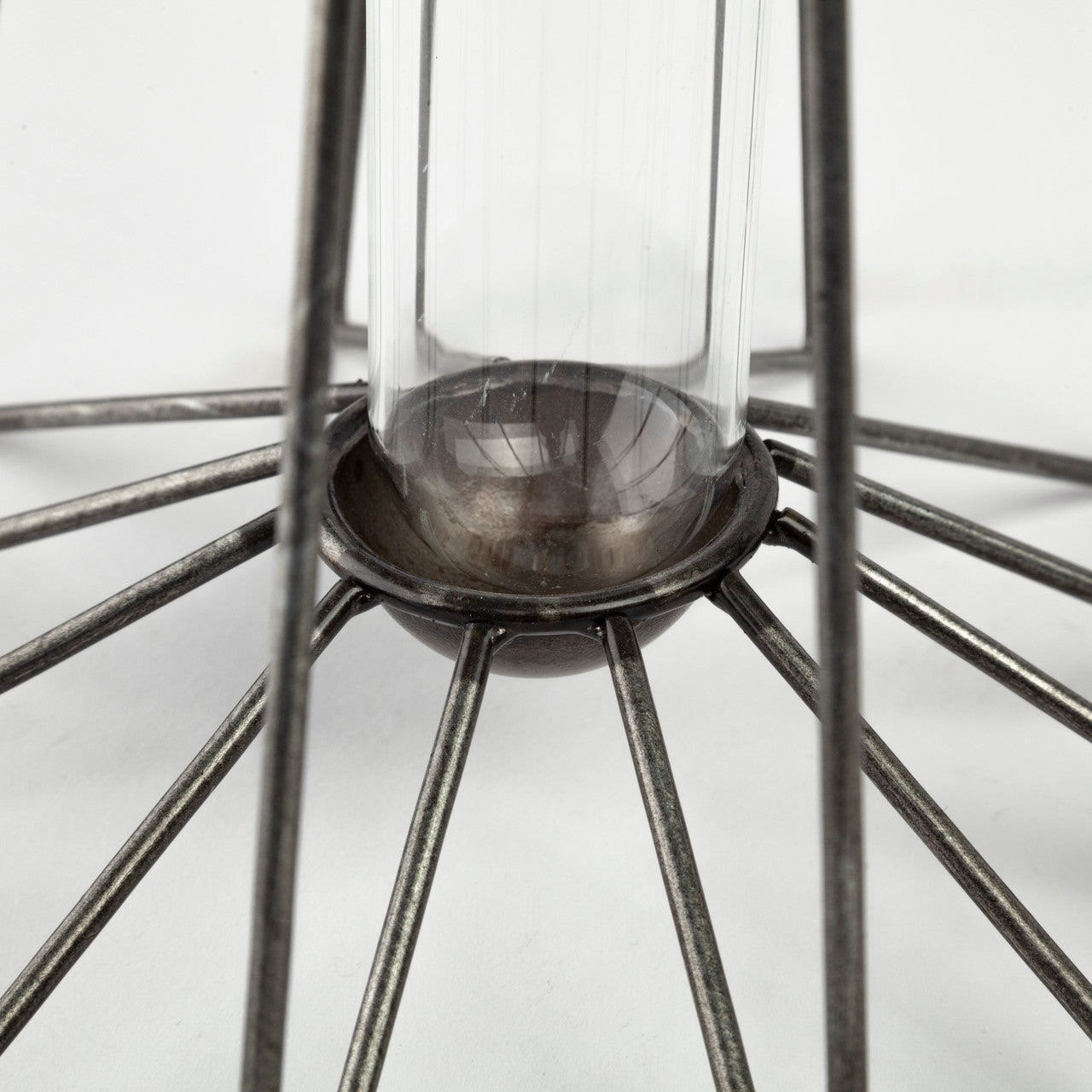 Madeline II Large Gunmetal Gray Metal Glass Test Tube Vase