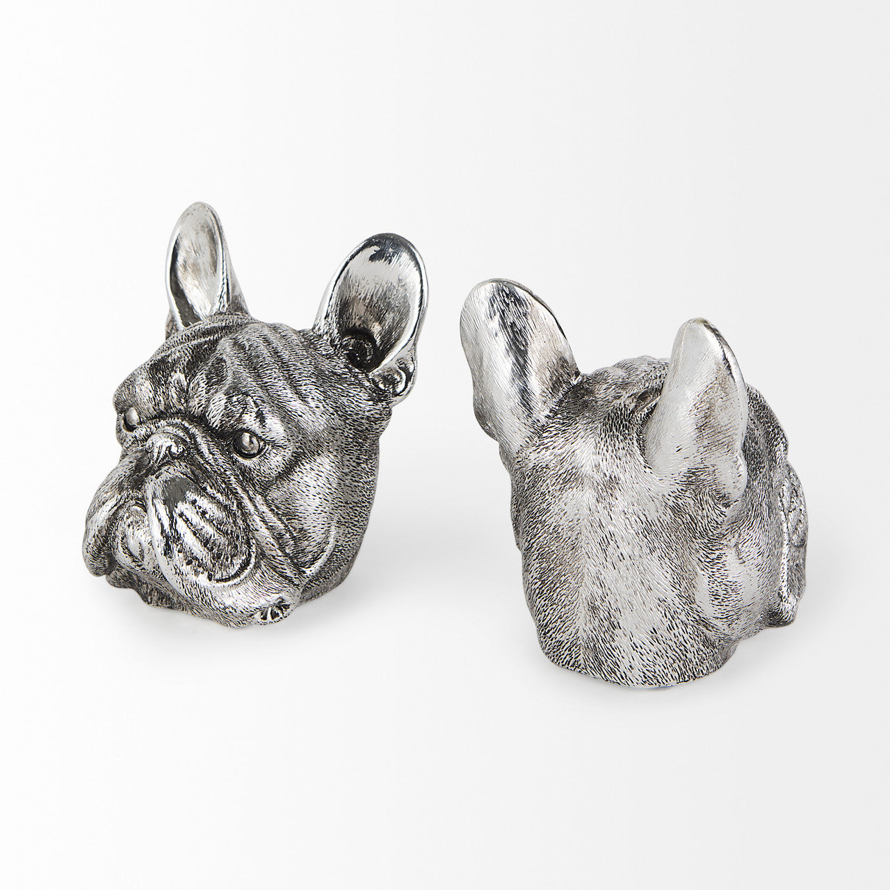 Bruno (Set of 2) 5L x 5W Silver American Bulldog Bookends