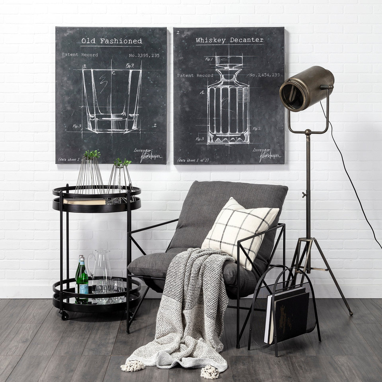 Madeline II Large Gunmetal Gray Metal Glass Test Tube Vase