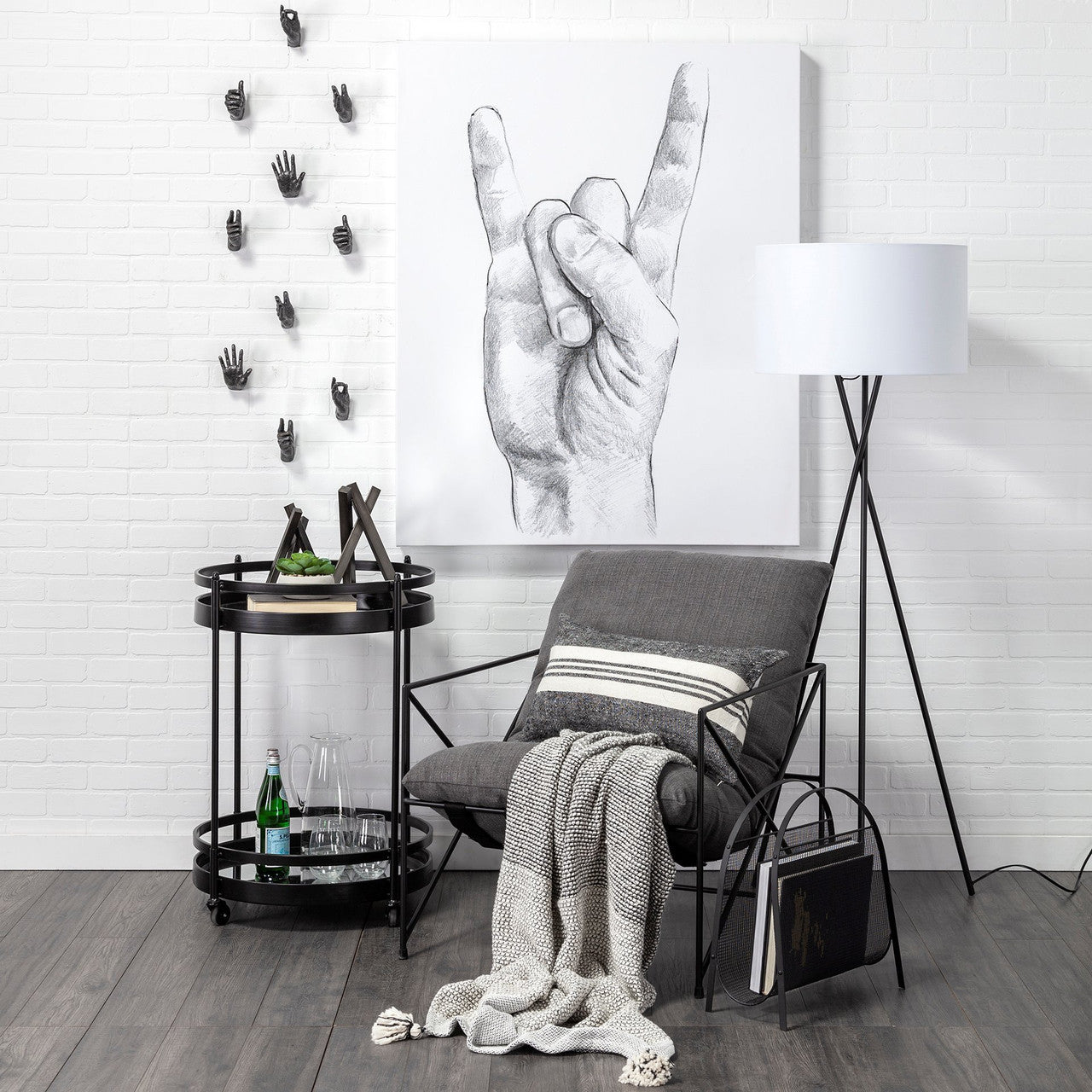 Bastian (Large) 9L x 8W Black Metal Abstract Object