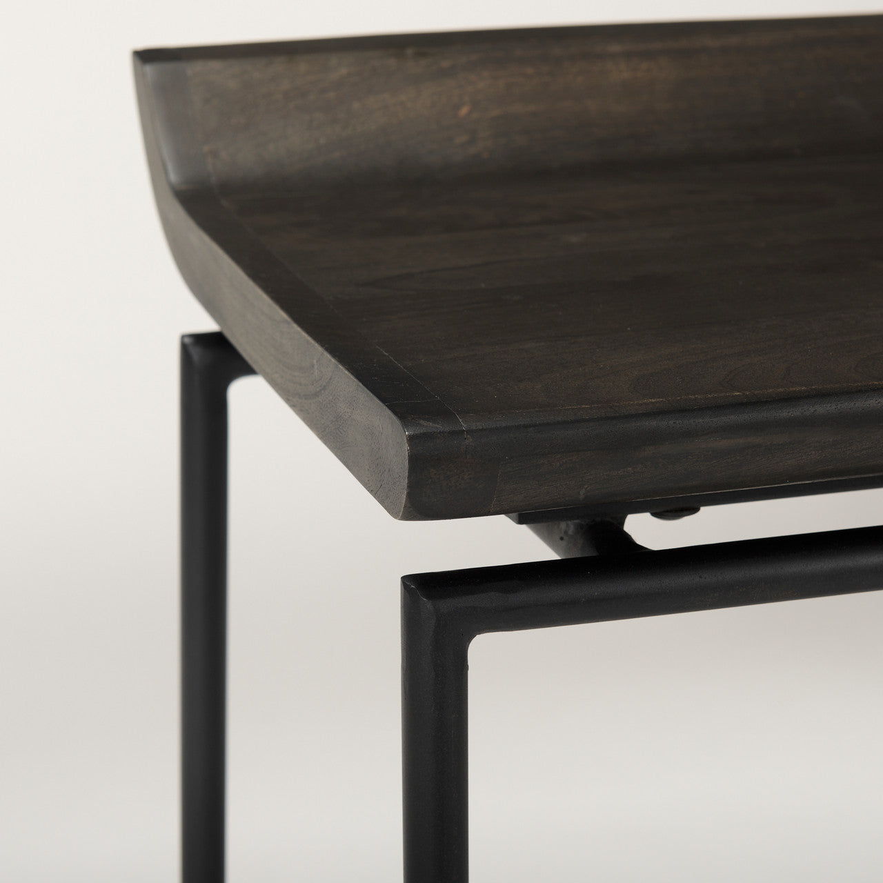 Givens IV 24.25" Seat Height Black Wood Seat Black Frame Stool