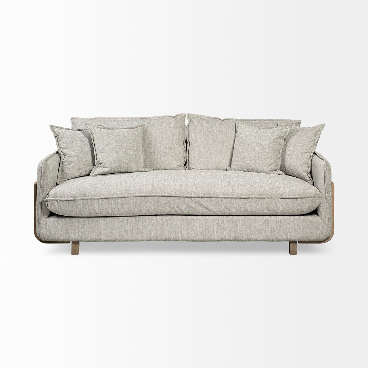 Roy I 84" Frost Gray Upholstered Three Seater Sofa