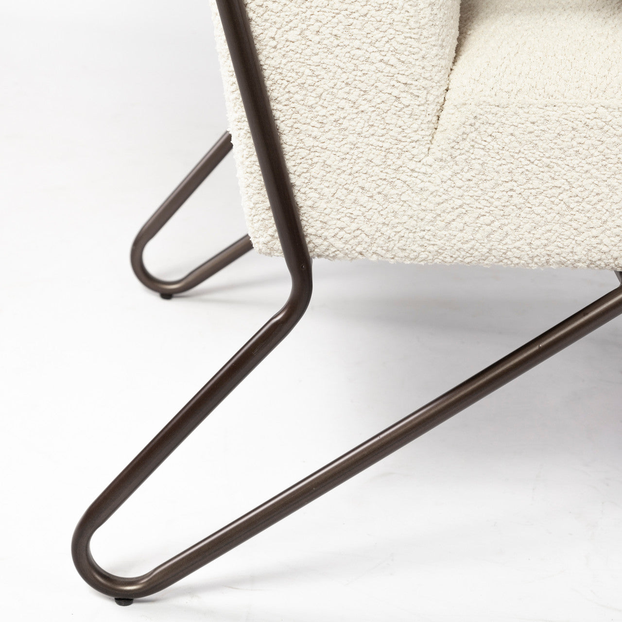 Vicunya Cream Fabric W/Gun Metal Gray Metal Frame Accent Chair
