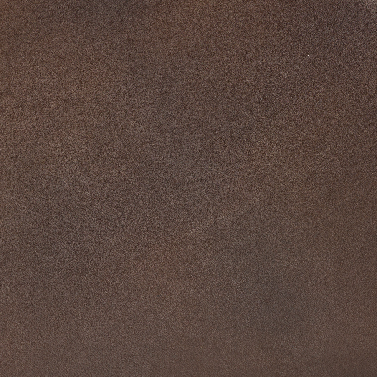 Minara 36" Square Brown Leather Wrapped w/Wood Base Ottoman