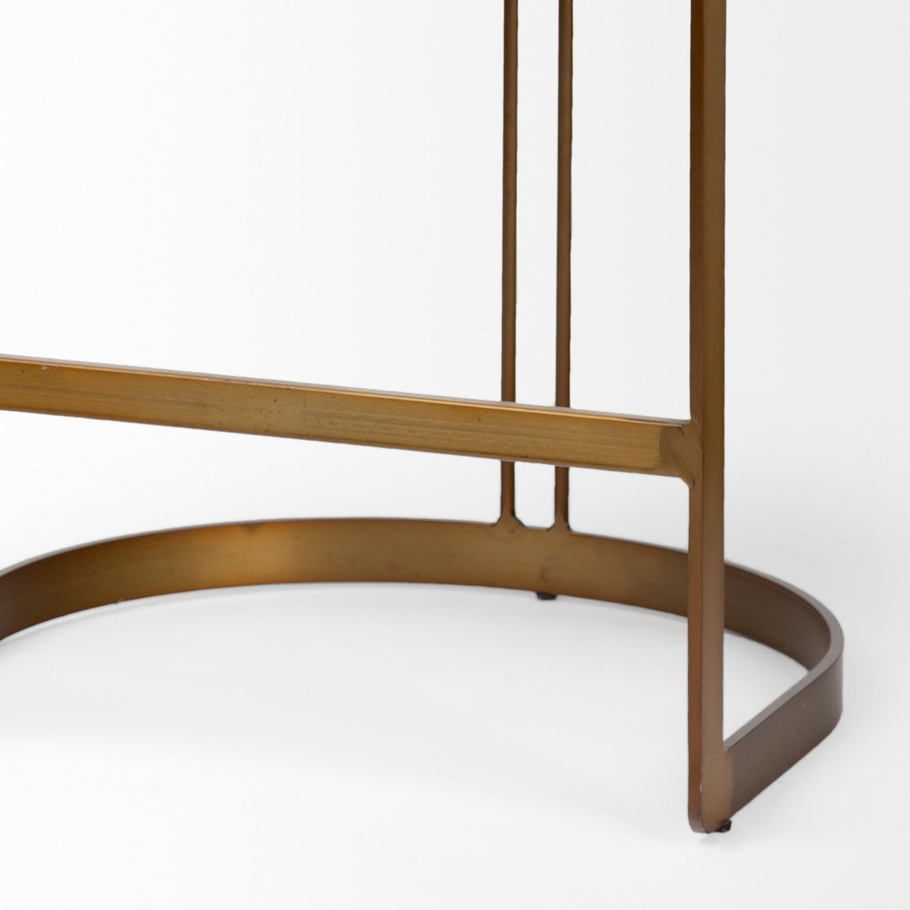 Hollyfield II Black Leather Seat Gold Metal Base Counter Stool