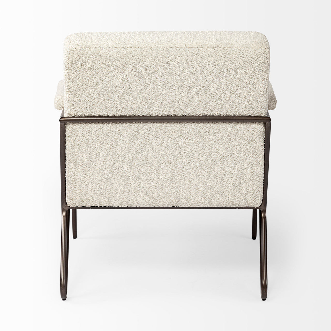 Vicunya Cream Fabric W/Gun Metal Gray Metal Frame Accent Chair