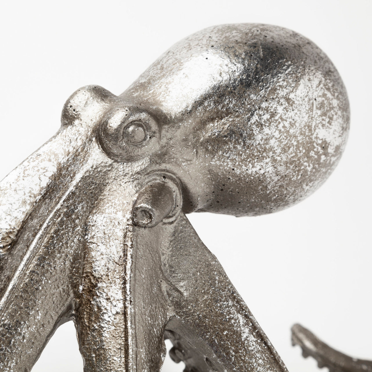 Strafford Small 10L x 9W Silver Resin Octopus