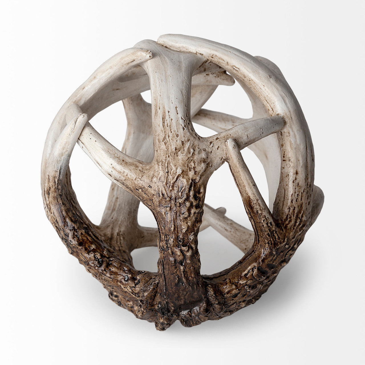 Ramus I (Small) 5L x 5W Brown Antler Shaped Decorative Resin Orb Ball