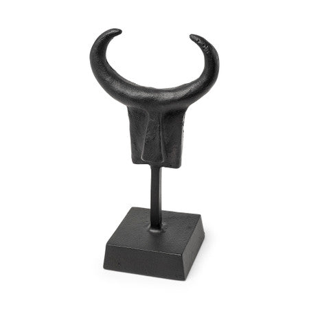 Caleb Black Metal Tribal Figurine