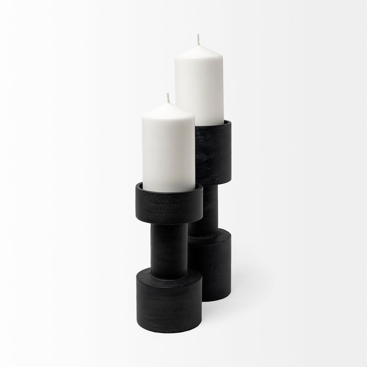 Bolton I 3.9L x 3.9W x 10.6H Black Metal Table Candle Holders