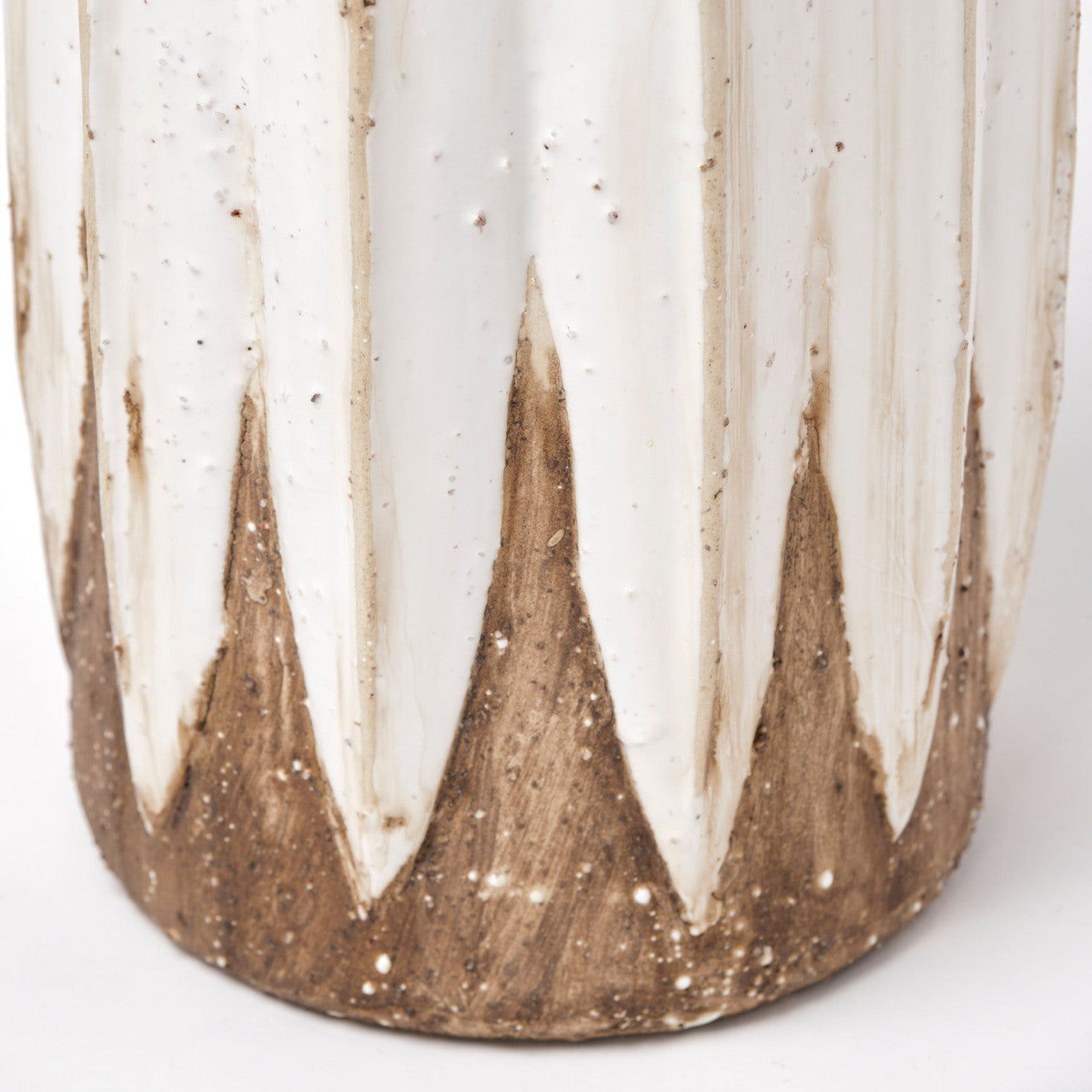 Sisko II Tall Rustic Brown White Ceramic Vase