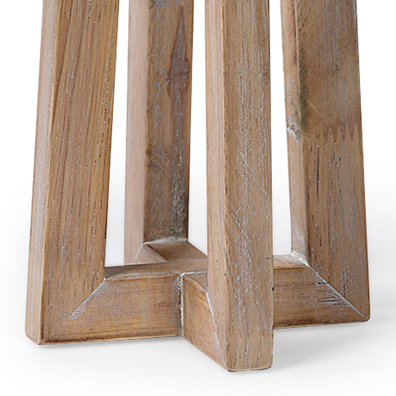 Astra Large Light Brown Wood Pedestal Base Table Candle Holder