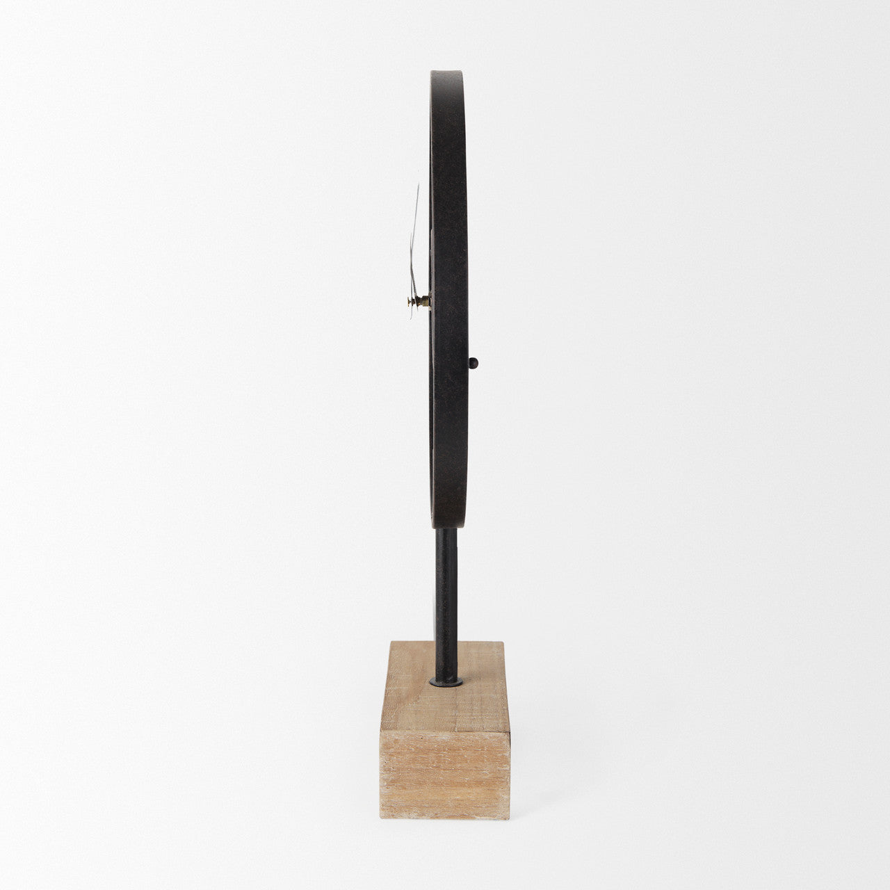 Oris Black Metal/Wood Open Frame Table Clock