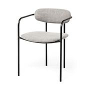 Parker Gray Fabric Seat Black Metal Dining Chair