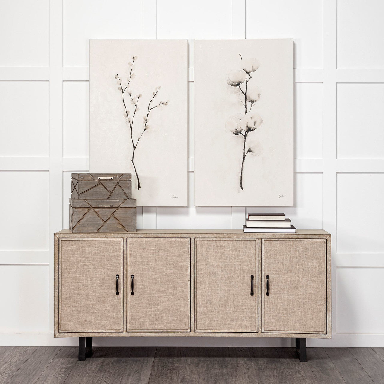 Niobe (Set of 2) 16L x 11W Gray Wooden Nesting Boxes