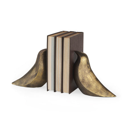 Dover Gold Aluminum Dove Bookends