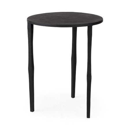 Timothy Ebony Black Iron Side Table