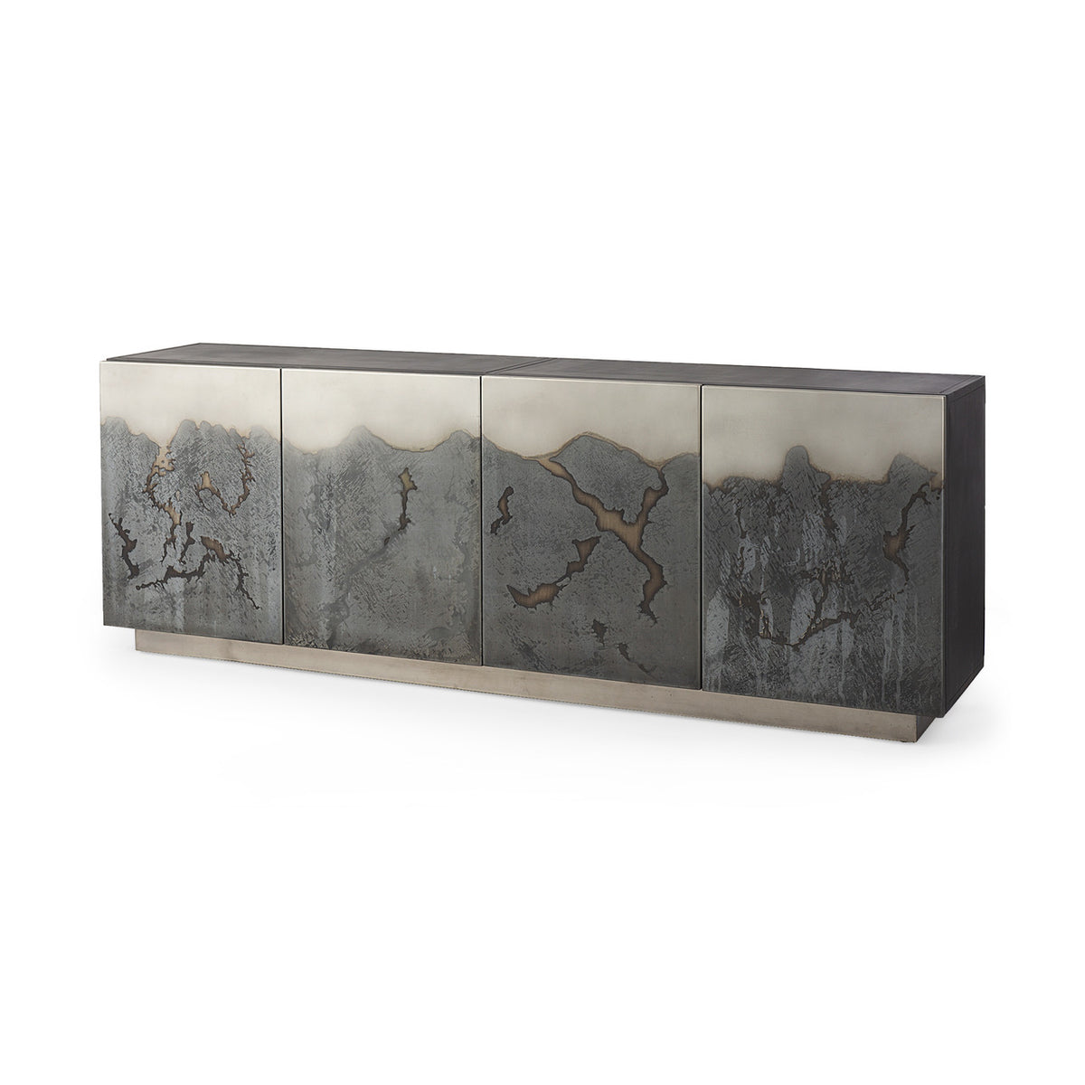 Lady Roxdale Roxdale 82.0L x 18.0W x 29.0H Acid Wash Metal Sideboard | Zin Home ...