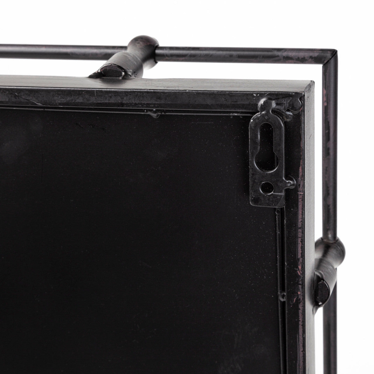 Christa 22L x 22W Black Metal Mirrored Base Square Tray