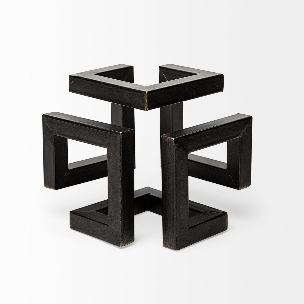 Octothorp I (Small) 8L x 8W Black Metal Cube-Like Sculpture