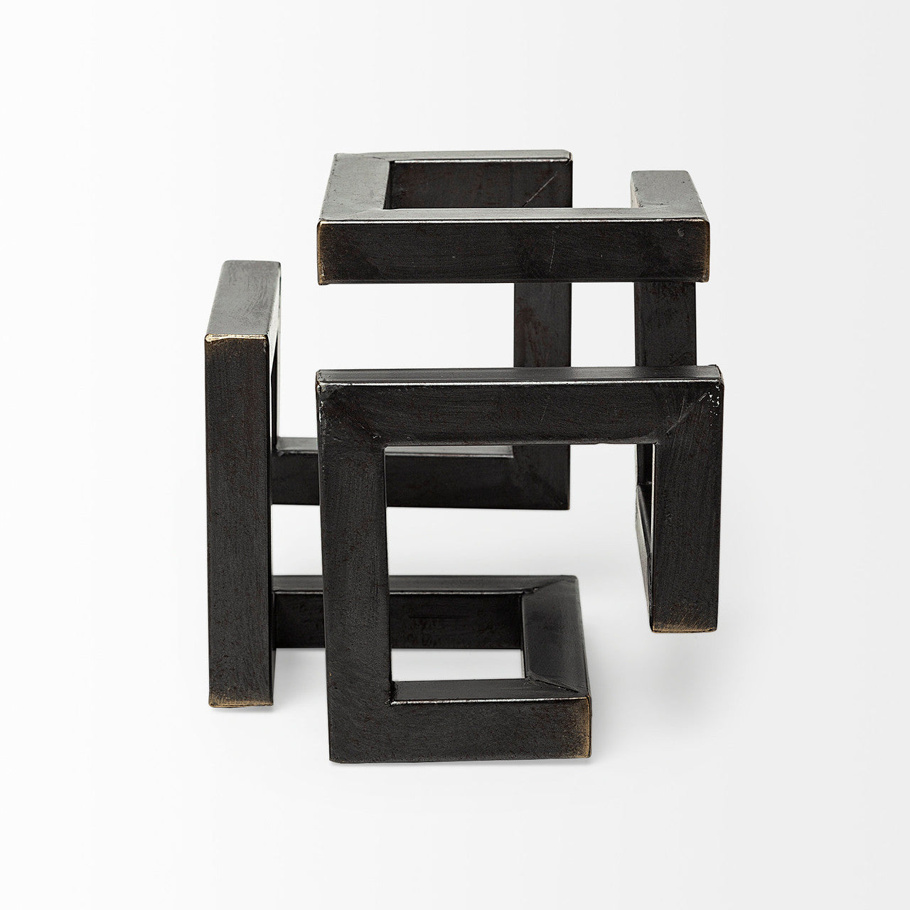 Octothorp I (Small) 8L x 8W Black Metal Cube-Like Sculpture