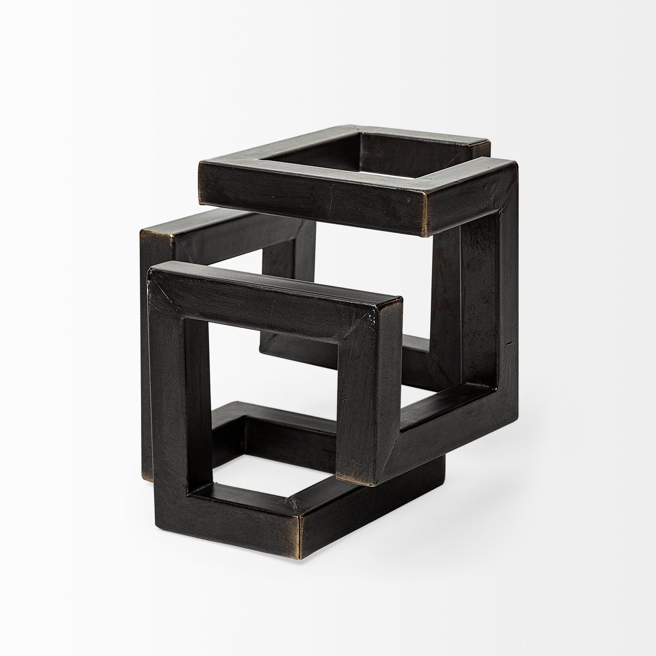 Octothorp I (Small) 8L x 8W Black Metal Cube-Like Sculpture