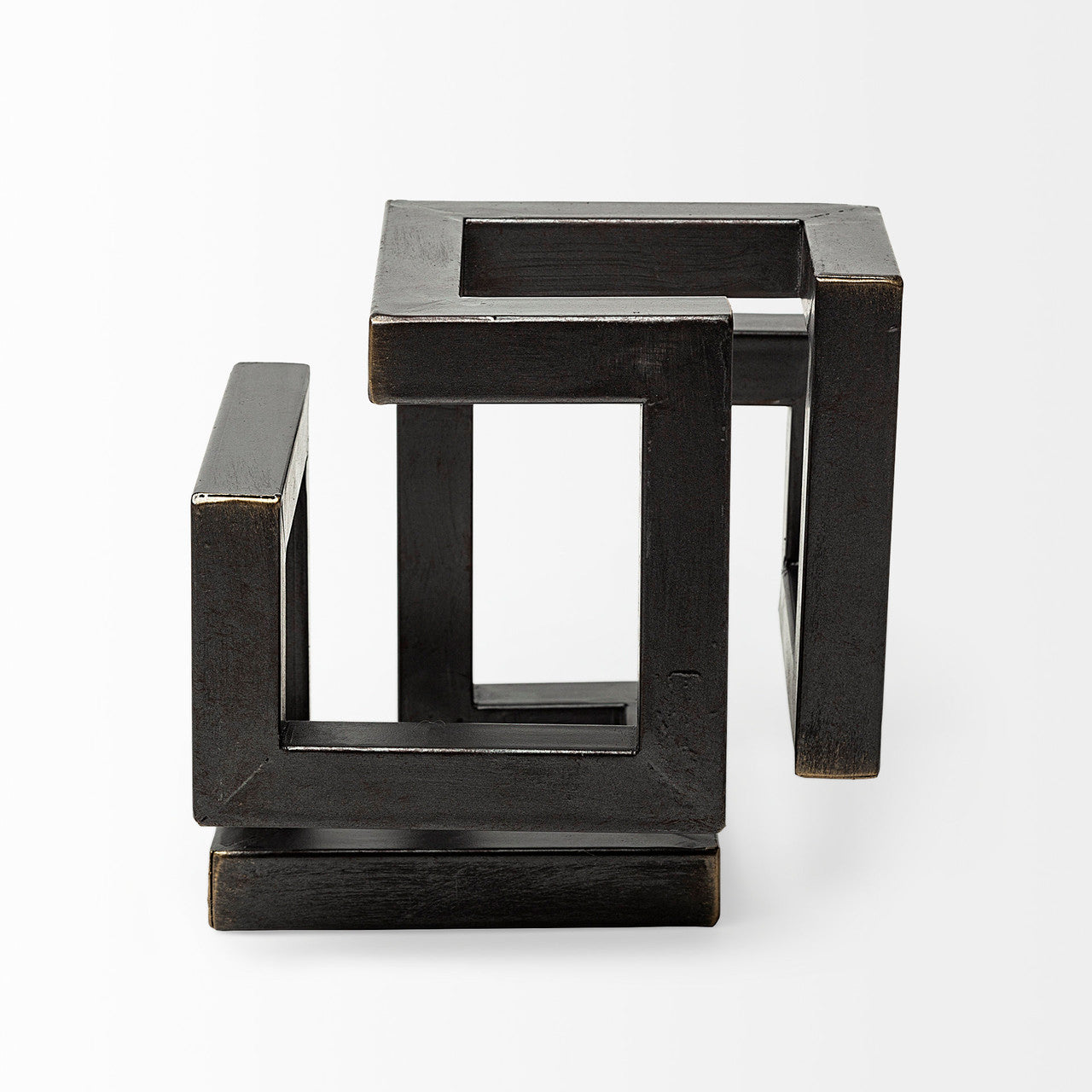 Octothorp I (Small) 8L x 8W Black Metal Cube-Like Sculpture
