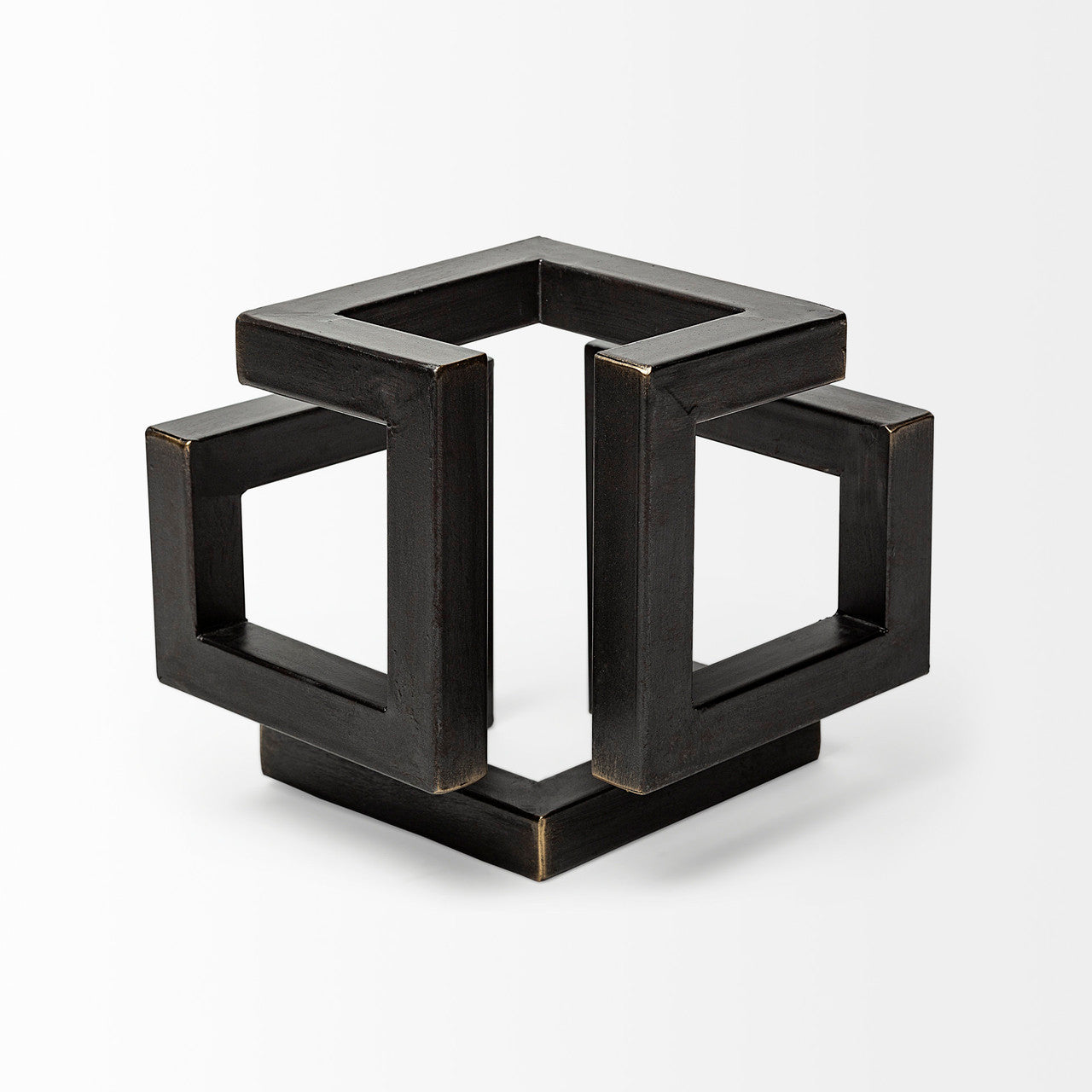 Octothorp I (Small) 8L x 8W Black Metal Cube-Like Sculpture