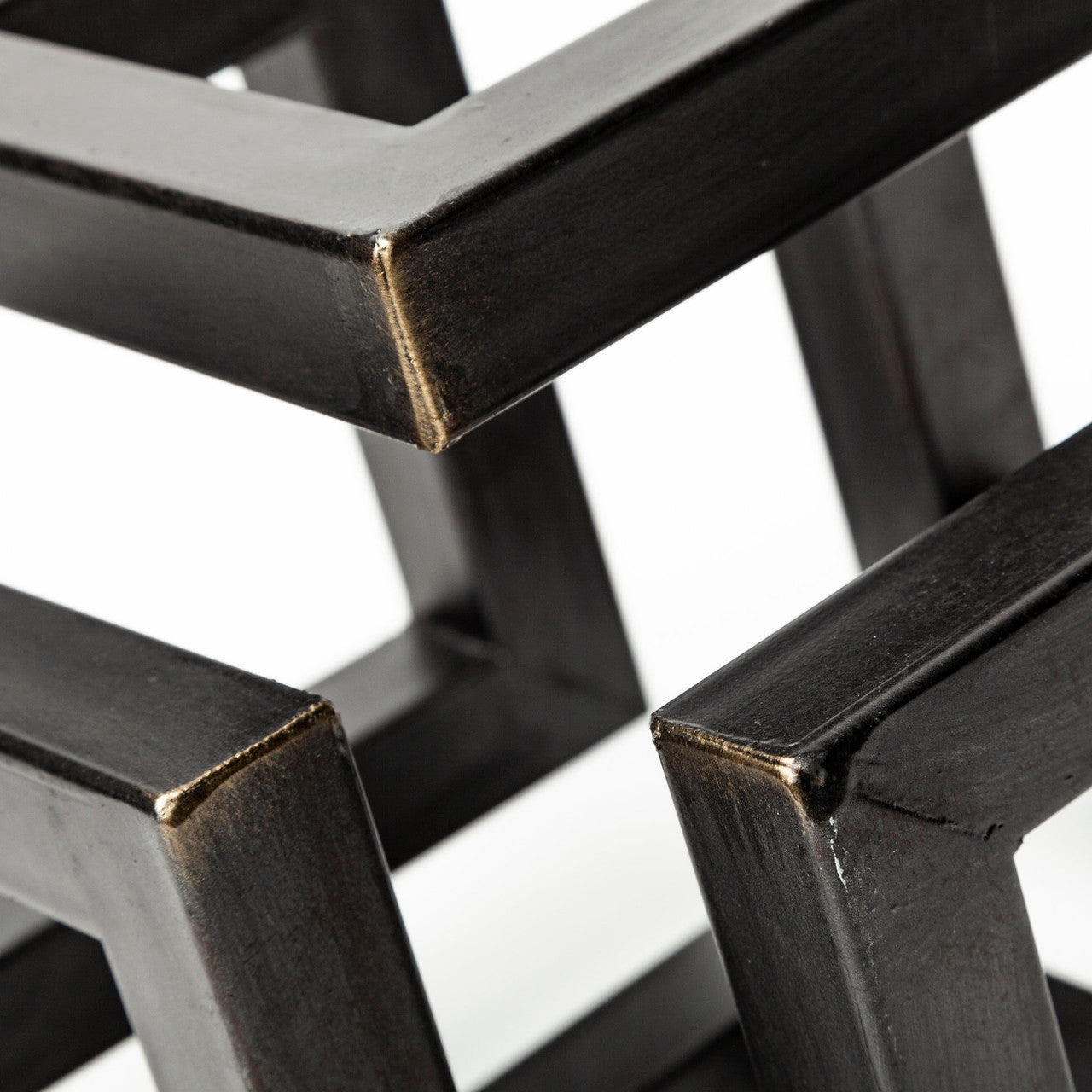 Octothorp I (Small) 8L x 8W Black Metal Cube-Like Sculpture