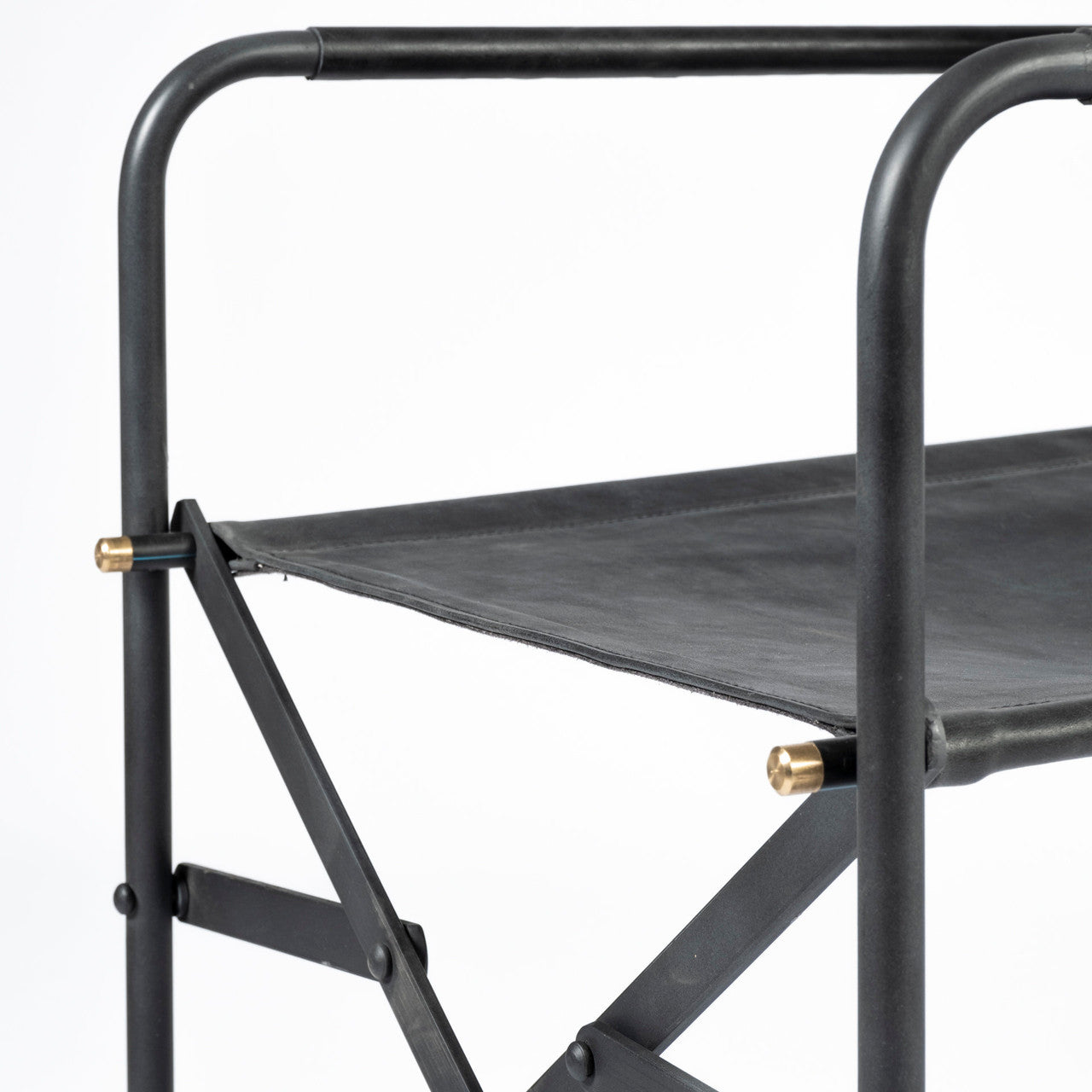 Direttore Black Iron Frame Black Leather Dining Chair