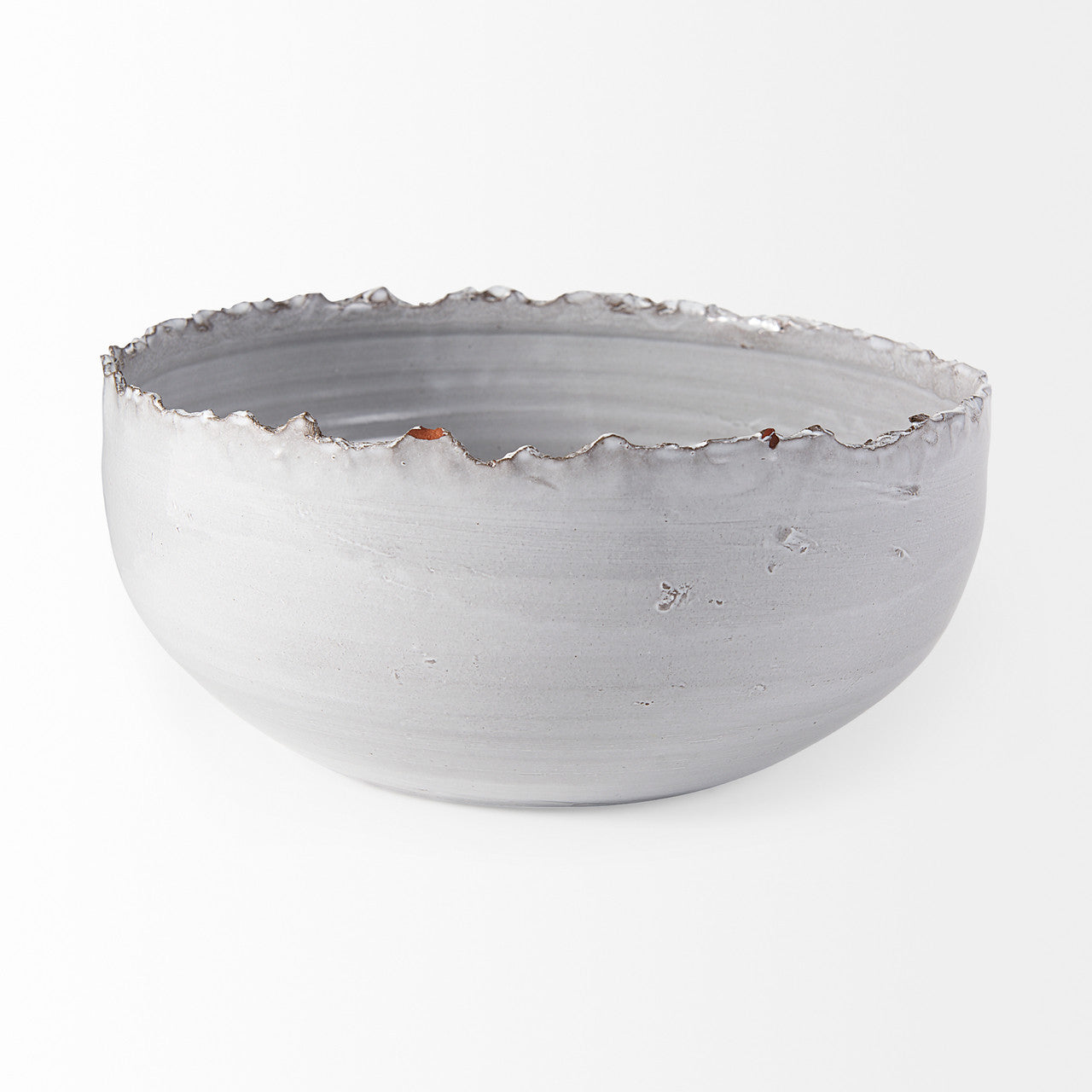 Larsen 13L x 13W White Ceramic Large Decorative Bowl
