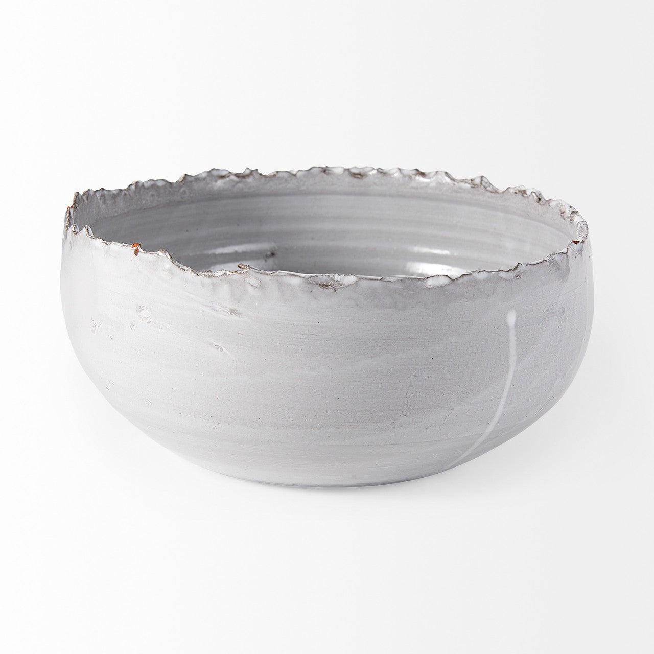 Larsen 13L x 13W White Ceramic Large Decorative Bowl