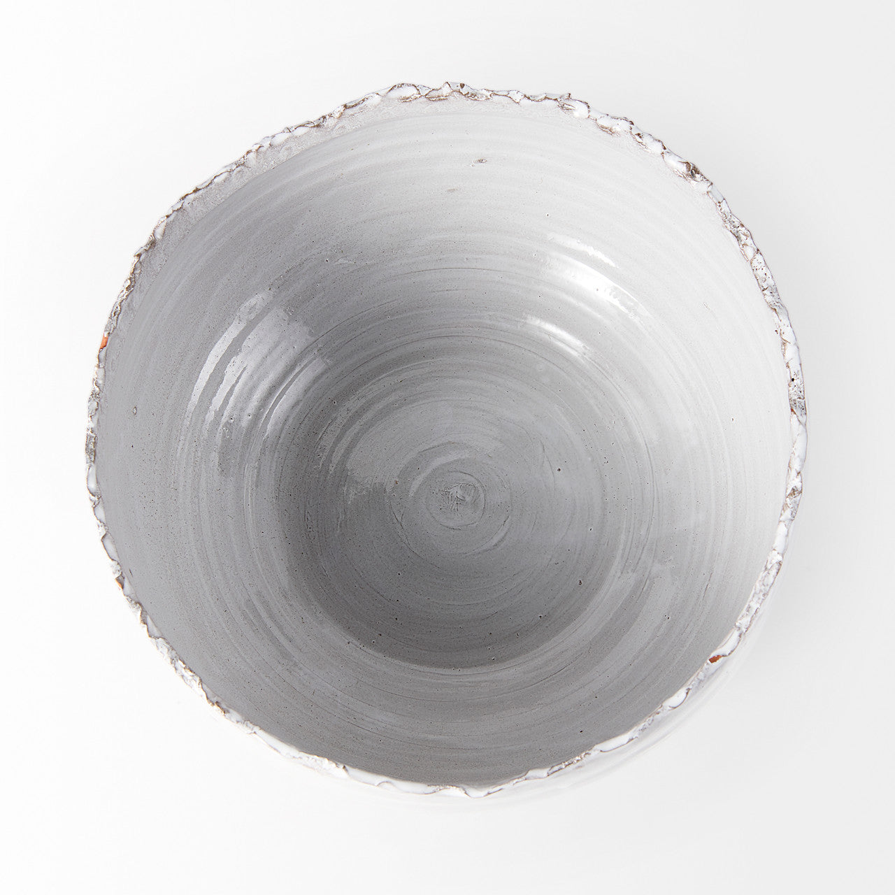 Larsen 13L x 13W White Ceramic Large Decorative Bowl