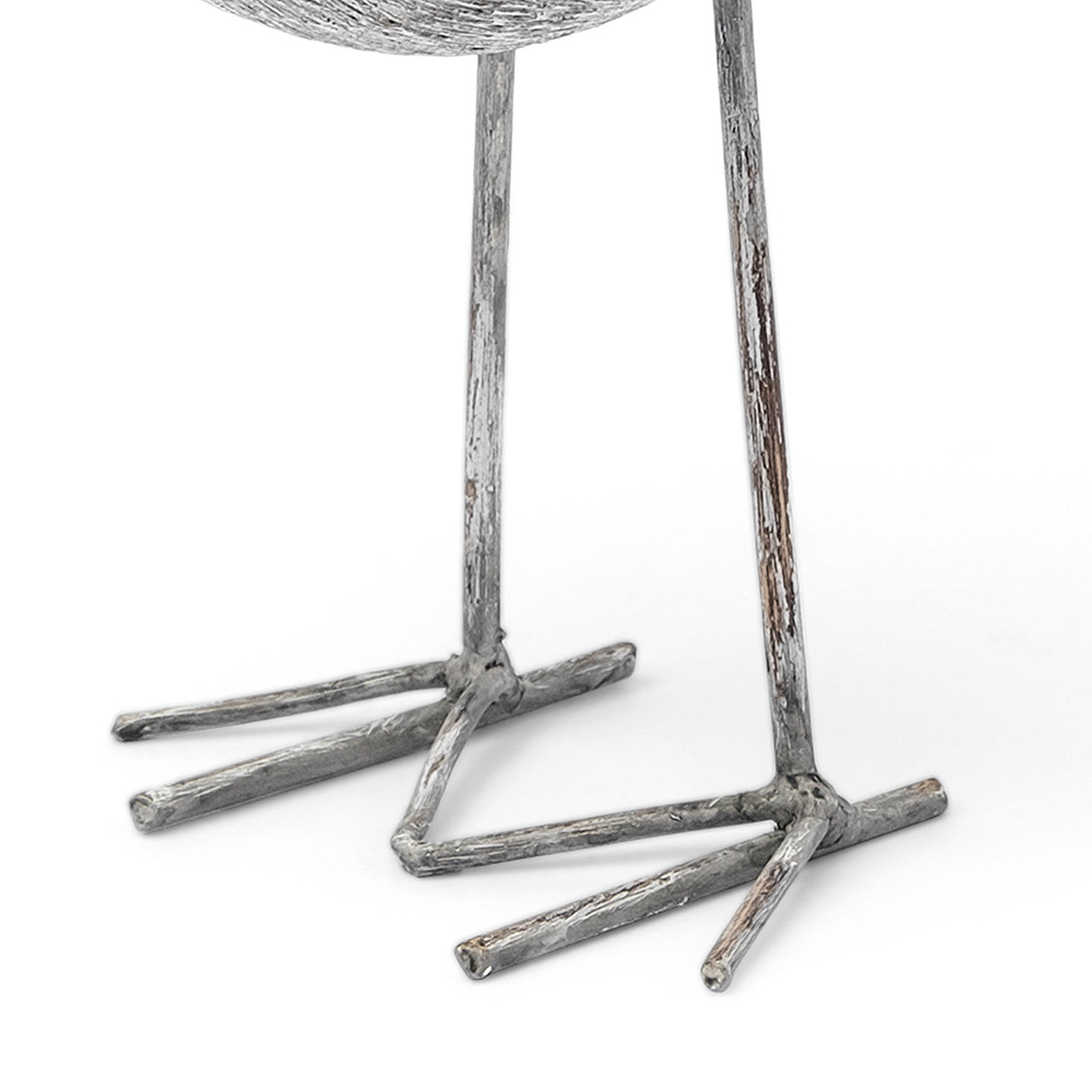 Snipe II 6L x 6W Off-White Resin Bird Ornament W/ Metal Feet