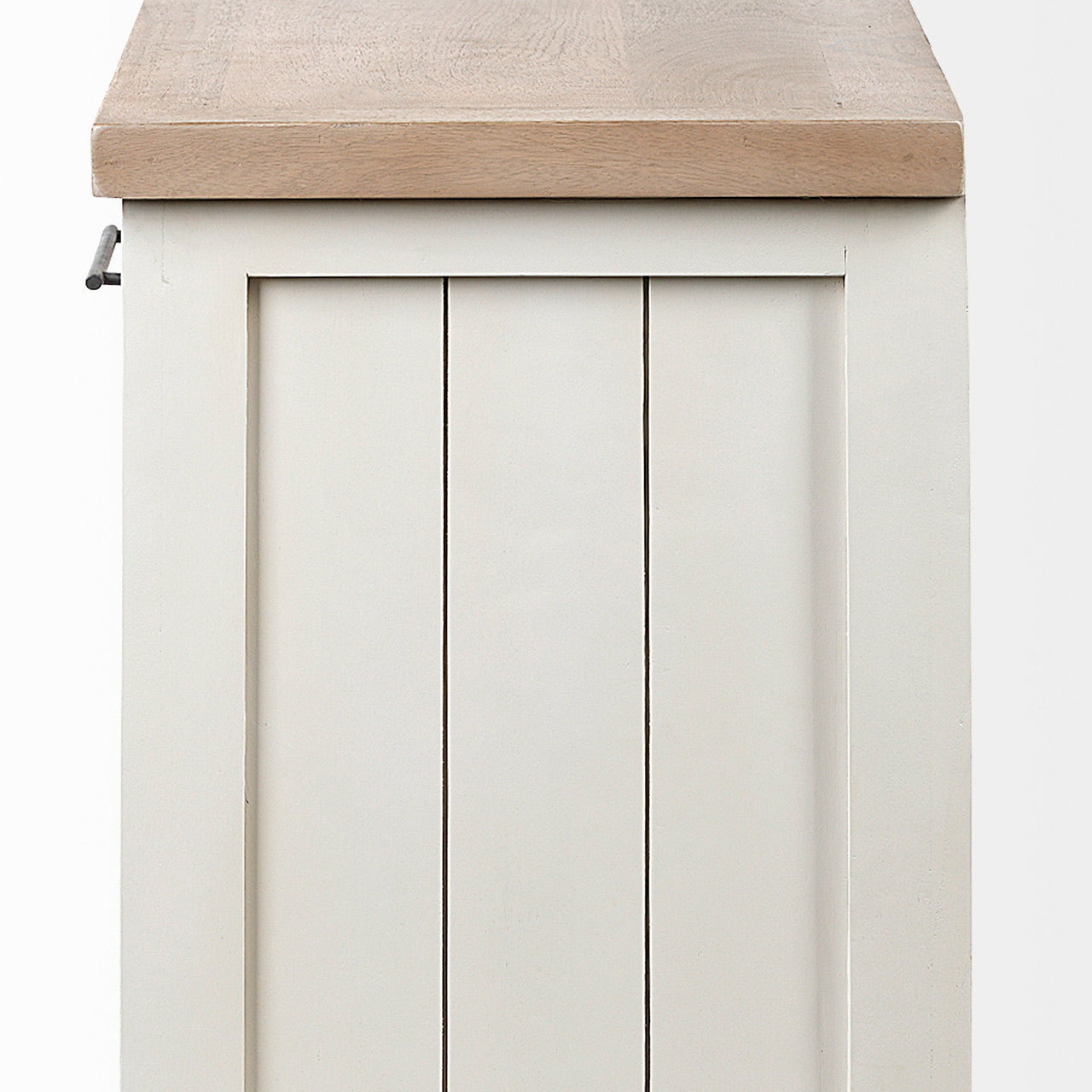 Fairview III Solid Wood Brown Top & White Frame 4 Cabinet Door Sideboard