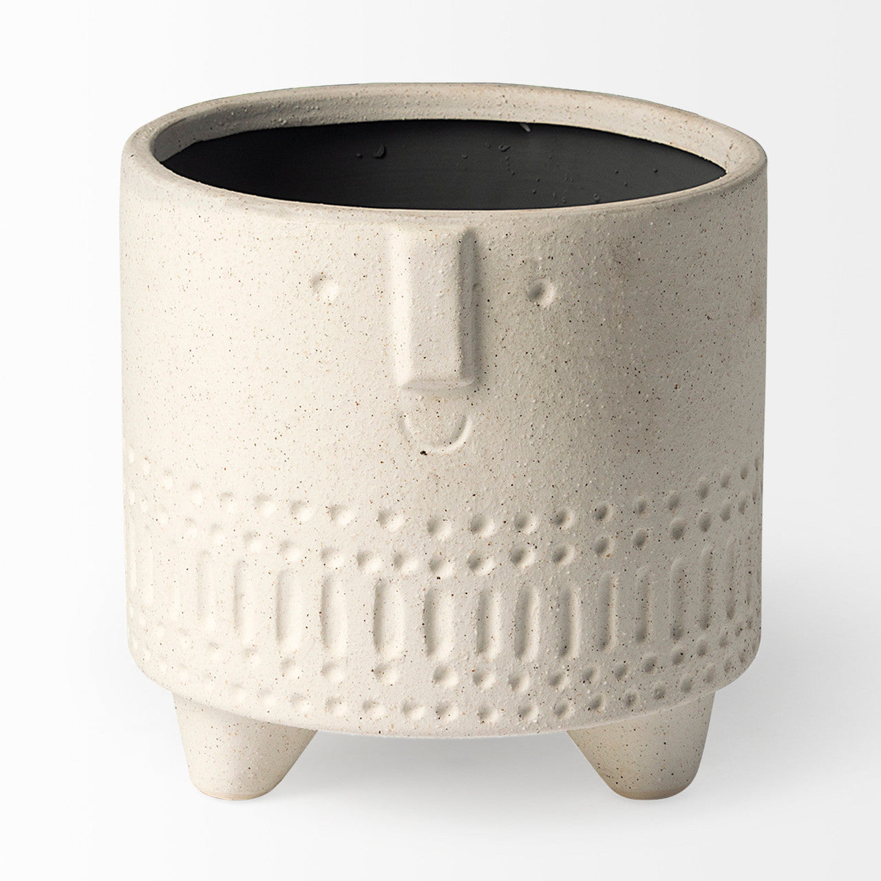 Jacob I Short White Ceramic Smiling Face Vase