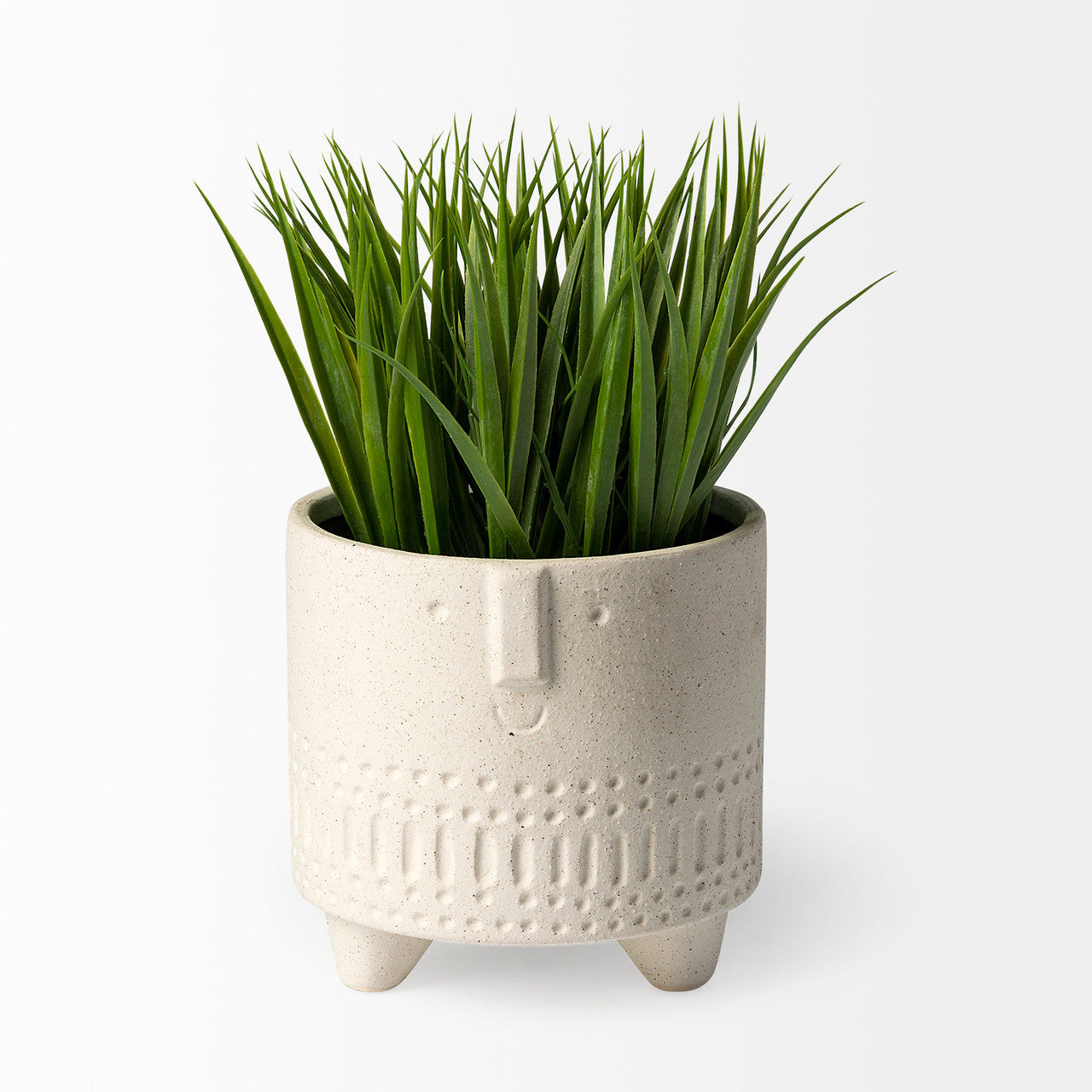 Jacob I Short White Ceramic Smiling Face Vase