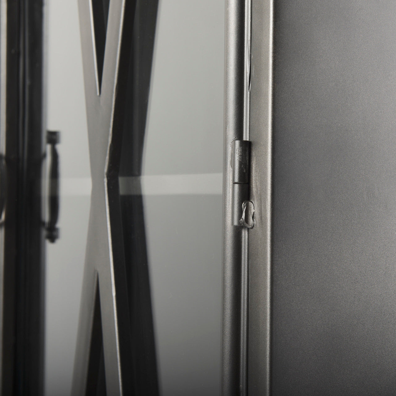 Poppy II 73.8" H Black Metal With Glass Door Display Cabinet