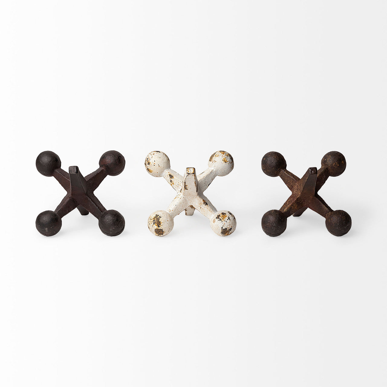 Jax Set of 3 8L x 7W Cast Iron Metal Jacks