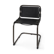 Berbick 33" Total Height Black Leather w/ Iron Frame Dining Chair