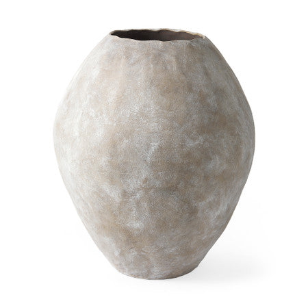 Gobi Large Tan Ceramic Oval Vase