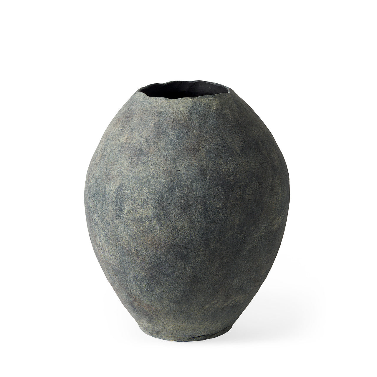 Gobi 20L x 23H Small Gray Ceramic Oval Vase