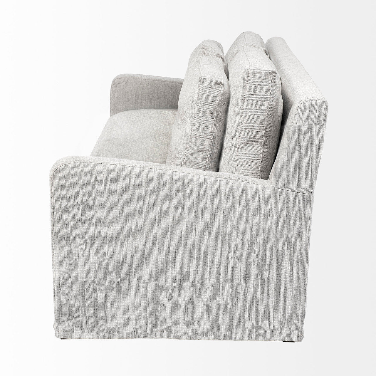 Denly II 92.5 X 38.25 X 34.5 Frost Gray Slipcover Three Seater Sofa