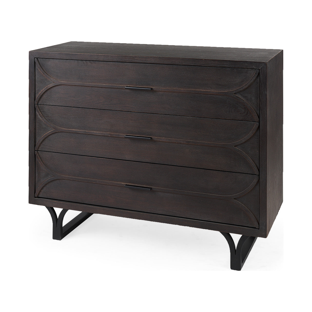 Giselle I 40L x 16W Dark Brown Fir Veneer 3 Drawer Accent Cabinet