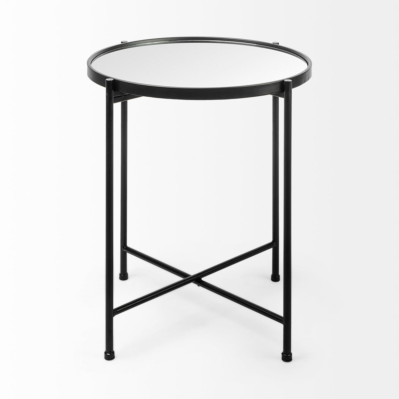 Samantha (Small) Black Mirror Top  Accent Table